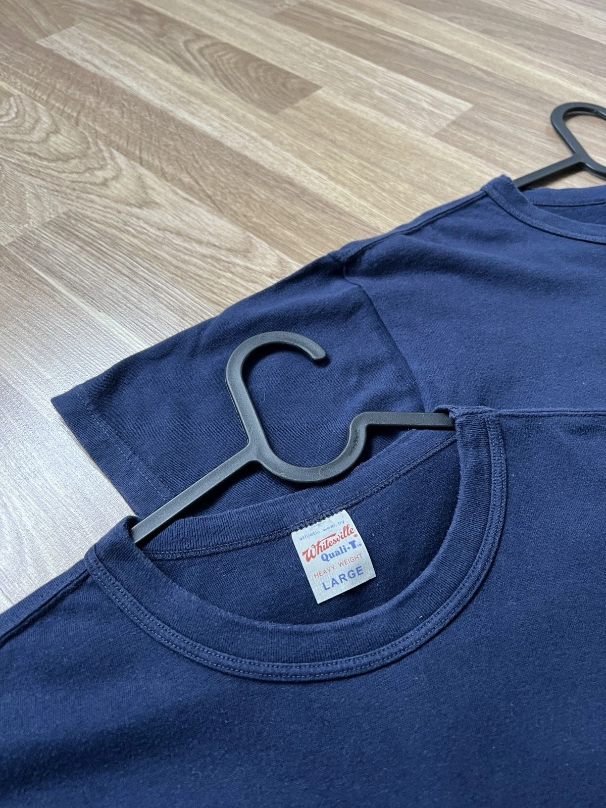 Whitesville 2 T-Shirt Heavy Weight Quali-T Navy Size L Mens Made In Japan - product detail image 6