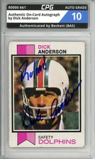 Authentic On-Card Autograph Signed by Dick Anderson CPG Auto Grade 10