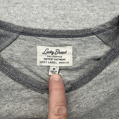 Lucky Brand Grey Label Soft Knitwear Gray Pullover Medium spot on sleeve 