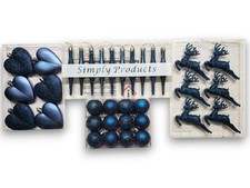 34PCs Christmas Decor Hanging Tree Balls Baubles-Hearts-Deer-Droplet- Xmas