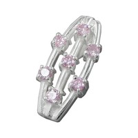 AnhäNger 21X9Mm 7X Zirkonia Pink Silber 925 | Gallay | Ean 4051288122065