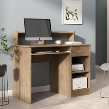42" Home Office Computer Table Study Writing Desk Workstation With Hutch, Wood