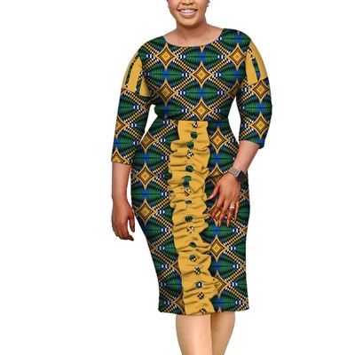 Vibrant African Dashiki Knee-Length Dress with Ethnic Print W250180 | eBay