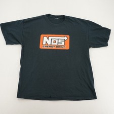 NOS Energy Drink Logo Black Graphic T-Shirt No Size