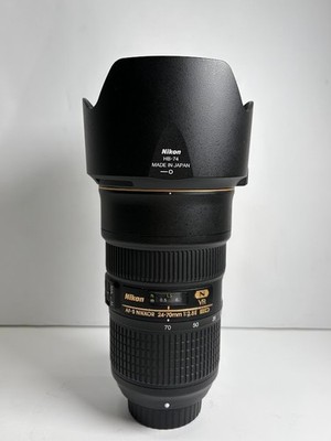 Nikon NIKKOR AF-S 24-70mm Nano Crystal Coat F/2.8E ED VR Lens w/ hood