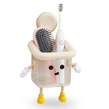 Suction Cup Toothbrush Holder   Wall-Mounted No-Drill Organizer   Large Bathr...