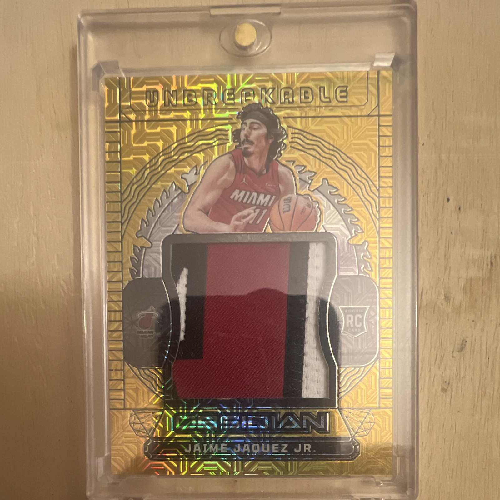 Panini 2023-24 Obsidian Jaime Jaquez Jr. UM-JJJ Gold Flood RC MEM /10