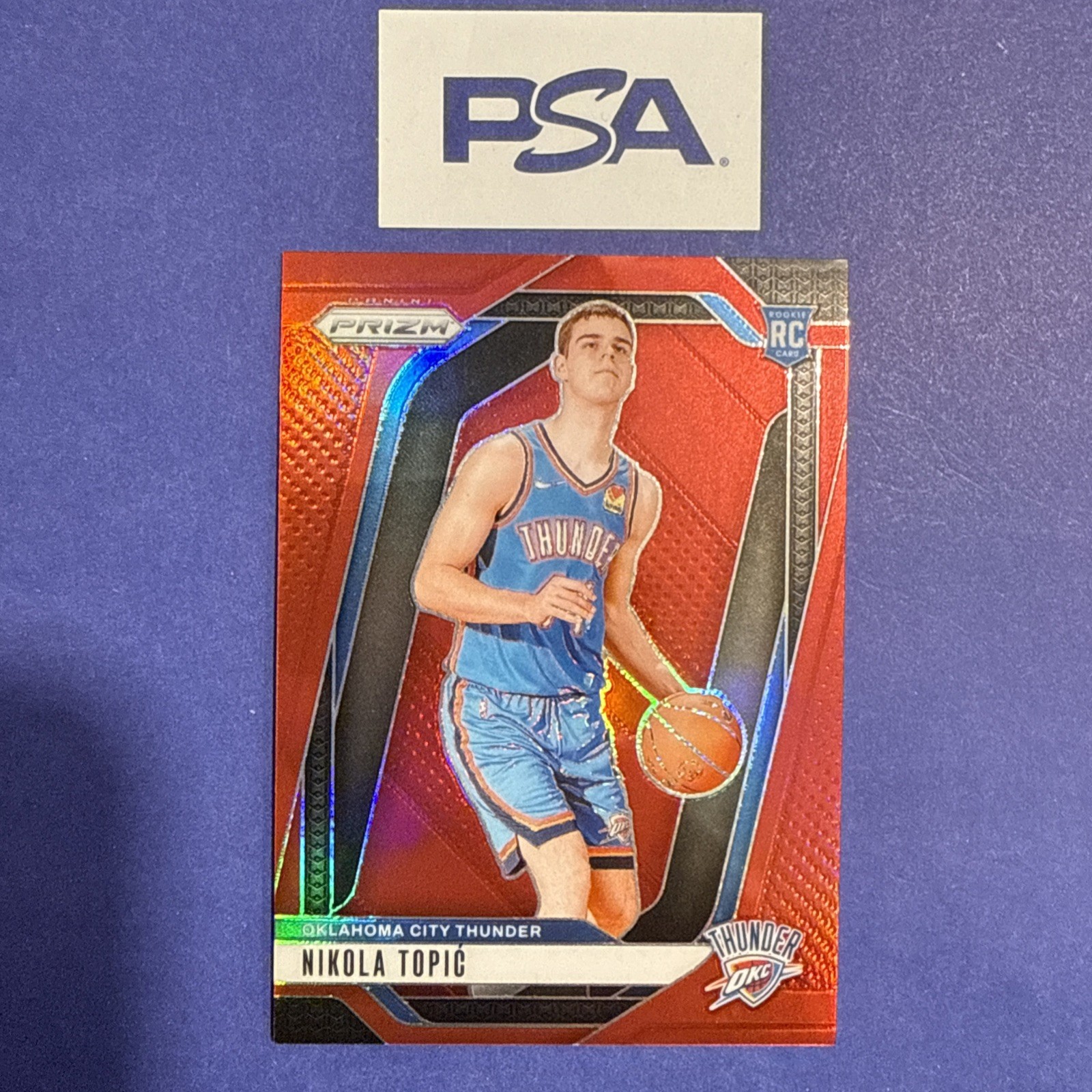 Nikola Topic 2024-25 Panini Prizm Basketball /299 Red RC Thunder #230