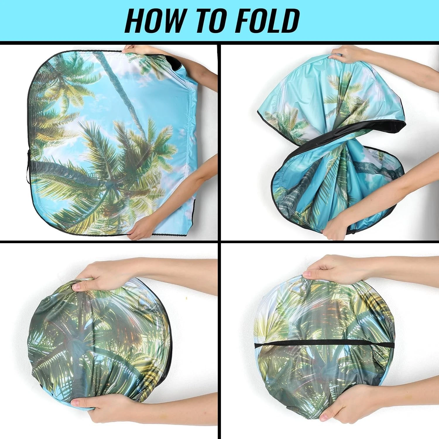 Windshield Sun Shade - Car for Blue - Coconut tree-sky