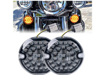 3-1/4 Inch Front Led Turn Signal Double Base Compatible with aley Road Glide Sof