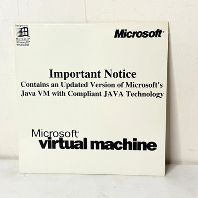 Windows Virtual Machine Java Update [VG] Windows 98 NT Software CD-ROM PC *B2G2*