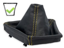 SCHALTMANSCHETTE FUR BMW F10 F11 5-er SCHALTSACK ECHTELEDER NAHT GELB + RAHMEN