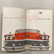 1958 The Air Born B-58 Buick Oversized 14 Folded Dealer Booklet Catalog 1958 The Air Born B-58 Buick Oversized 14 Folded Dealer Booklet Catalog
