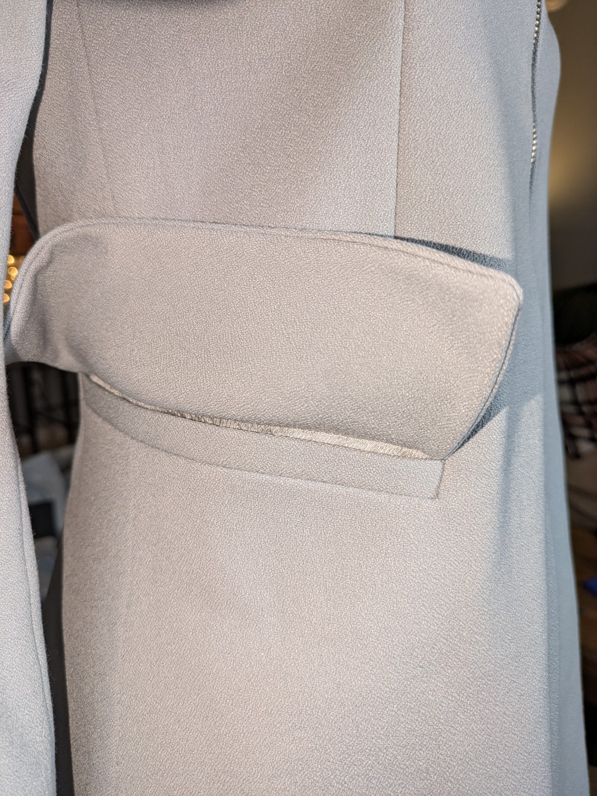 ZARA Basic Collarless Longline Jacket Minimalist … - image 9