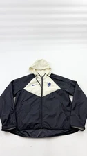 Chelsea FC Jacket Mens Small Black White Soccer Windbreaker Hooded Full Zip Nike