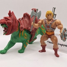 Vtg HE-MAN & BATTLE CAT Motu Masters Of The U...