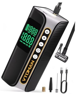  X6 Pro Tire Inflator Portable Air Compressor Cordless,160PSI Auto Air Black
