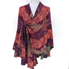 Luxury Woven Reversible Cashmere Shawl Wrap Paisley Floral Statement Piece