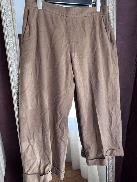 Women Max Mara Culottes Beige Cashmere 38