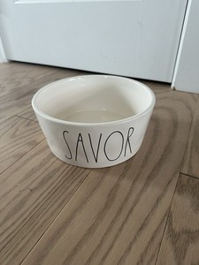 Rae Dunn by Magenta "SAVOR" Dog Food/Water Bowl ~ Artisan Collection~