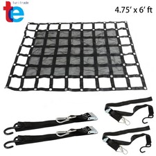 Heavy Duty Cargo Net For Pickup Trucks 4.75' x 6' FT w/Cam Buckles S-Hooks