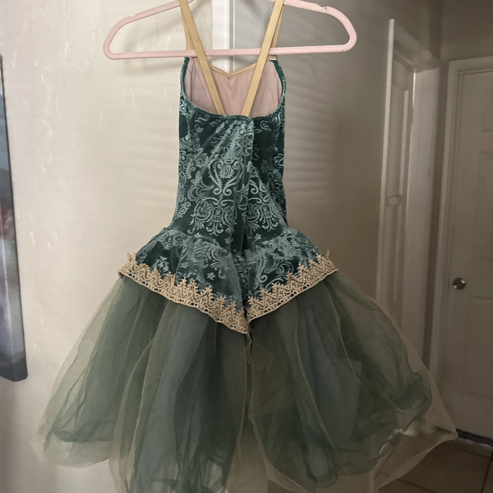 Weissman Princess Dress Up/Play Sleeveless Green/Gold Girls Size XS - Image 4 of 4