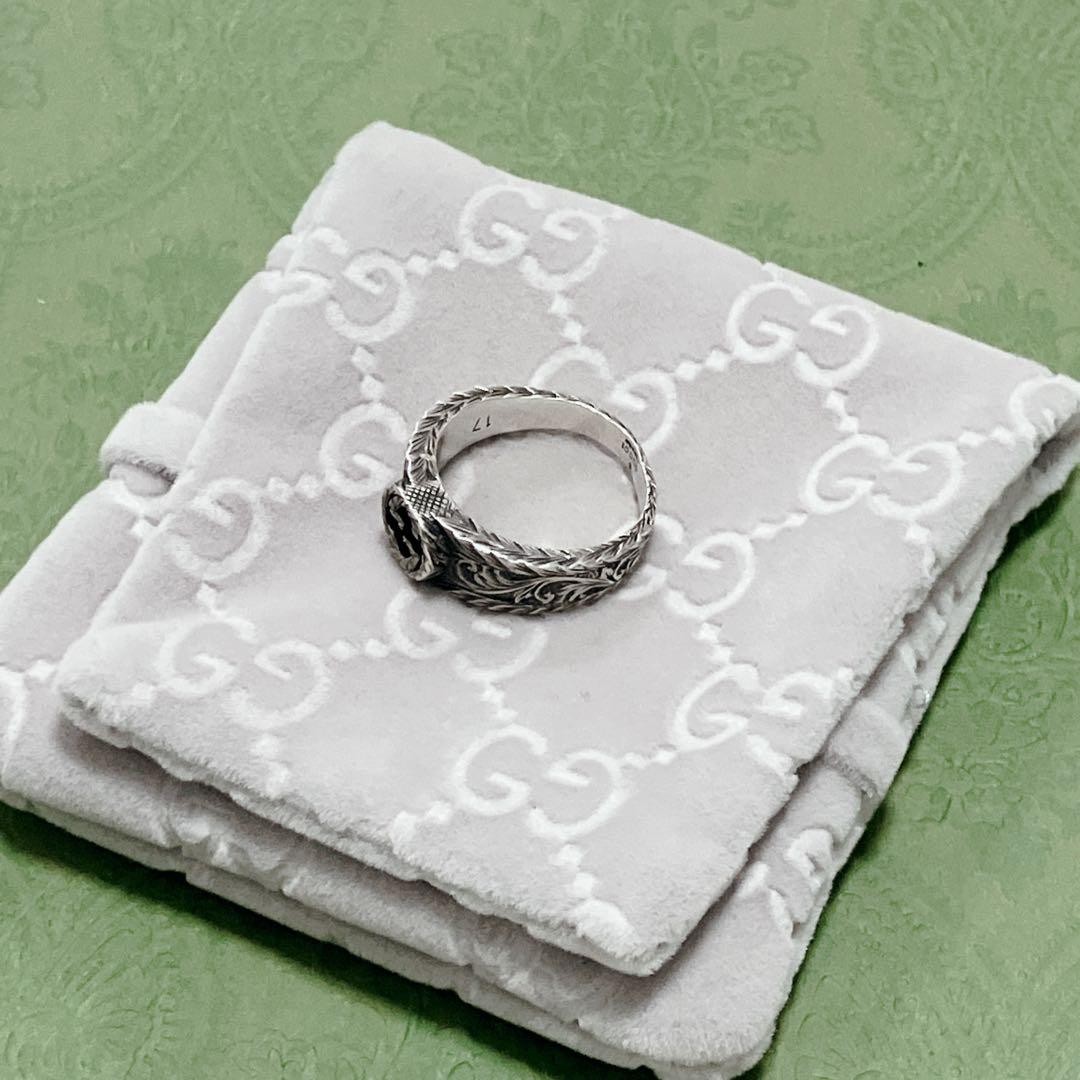 GUCCI Ring Arabesque Interlocking Silver Smoked - image 6
