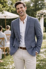 J.Crew Men  s Navy Cotton Blazer Sport Coat Size Medium Classic Tailored