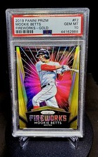 2019 Panini Prizm MOOKIE BETTS Fireworks GOLD PRIZM /10 PSA 10 GEM MINT POP 2