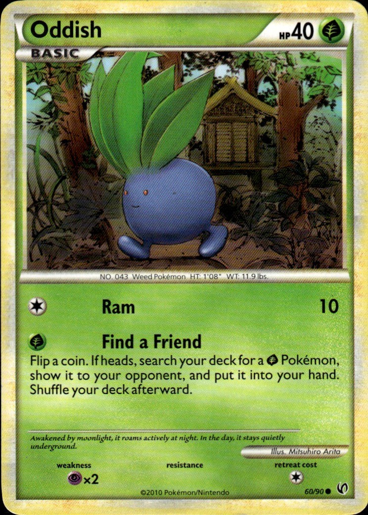 Oddish Common Undaunted 60/90 Grass Pokemon Card