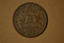1834 Hard Times Token- Running Boar- Nice Chocolate Brown EF/AU