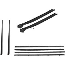 1969-72 Blazer Jimmy; 8-Piece Beltline Molding and Glass Run Channel Kit; Black;