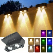 LED Solar Power Fence Lights Deck Door Wall Stair Step Outdoor Garden Decor Lamp