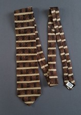 Honors Stripe Brown Silk Made in USA Tie Necktie
