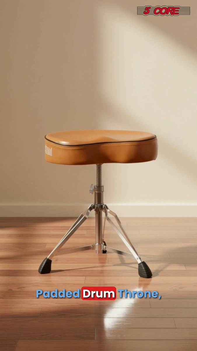 OUUTMEE Drum Throne Drumkruk, gevoerde zitting, 46 tot 58 cm, in hoogte