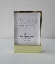 West Elm Glam it Up Brass Display Frame with Glass Large 16cm x 11cm, New