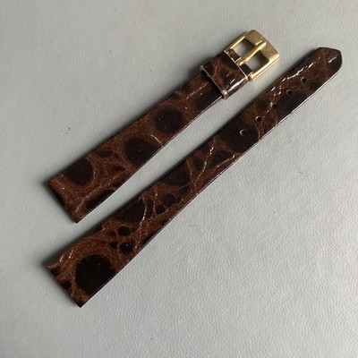 Original Enicar Genuine Reptile Leather Strap.  14mm  NOS