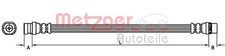 Original METZGER Bremsschlauch 4110990 für Renault