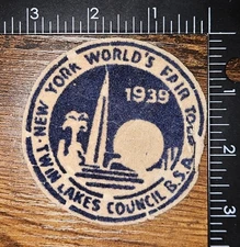 New York World's Fair 1939 Twin Lakes Council Vintage Boy Scout BSA Patch