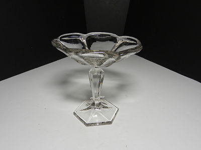 Jefferson Krys-Tol Chippendale Bonbon Compote Clear Crystal 5 1/2'' T ca1907-20s