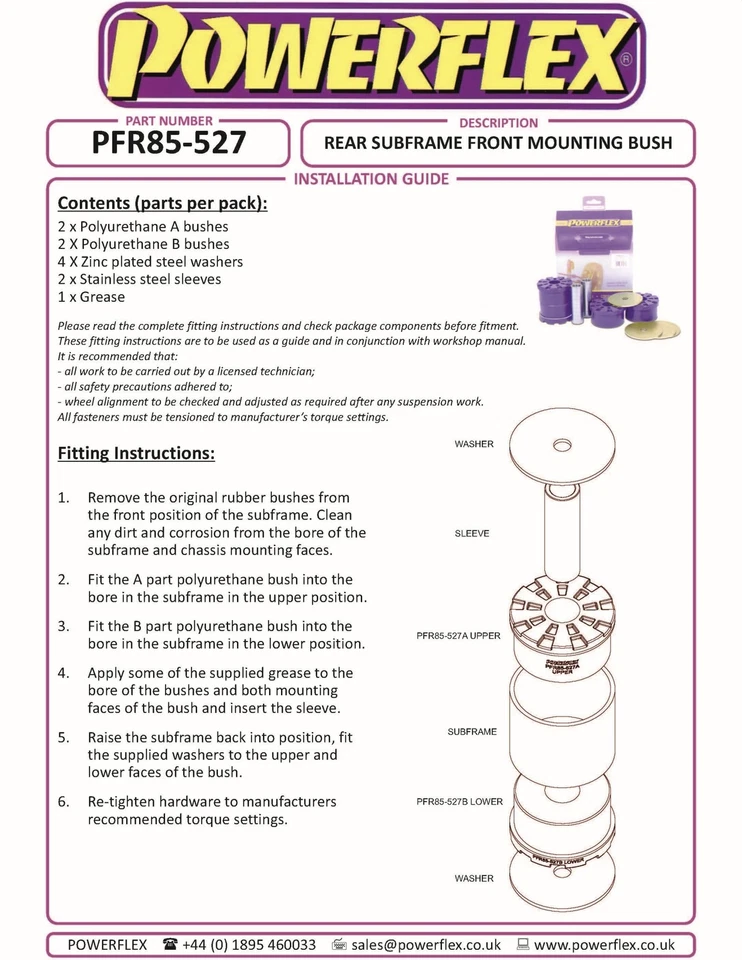 Powerflex Trasero Subchasis Frt Montaje Cojinetes Para VW Passat Cc 35 08-05/12 - Imagen 3 de 4