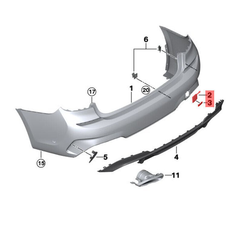 For BMW 3' G20 G28 W/ M 2019 20202021 Rear Bumper Tow Hook Cover Upper