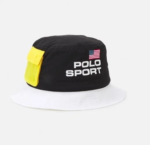 Polo Sport Ralph Lauren Bucket Hat Black White Size S/M