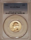 1963 PCGS PR-66 Washington quarter GEM proof 90% silver Interesting toning