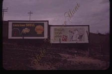 Shell Gas Oil 7up Soda Pop Billboard Sign 1950s 35mm Slide