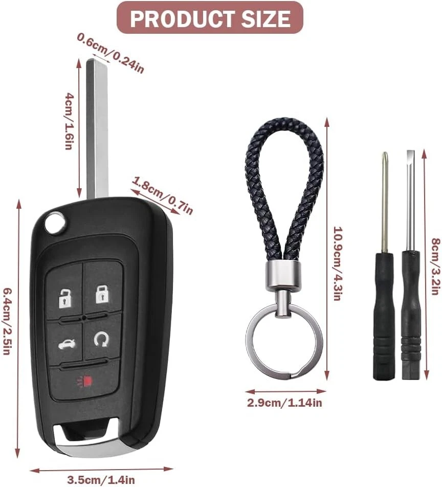 10-15 CAMARO Z28 RS SS, 10-17 EQUINOX LLAVERO 5 BOTONES MANDO A DISTANCIA ESTUCHE REPARACIÓN 95630 Foto 3 de 4