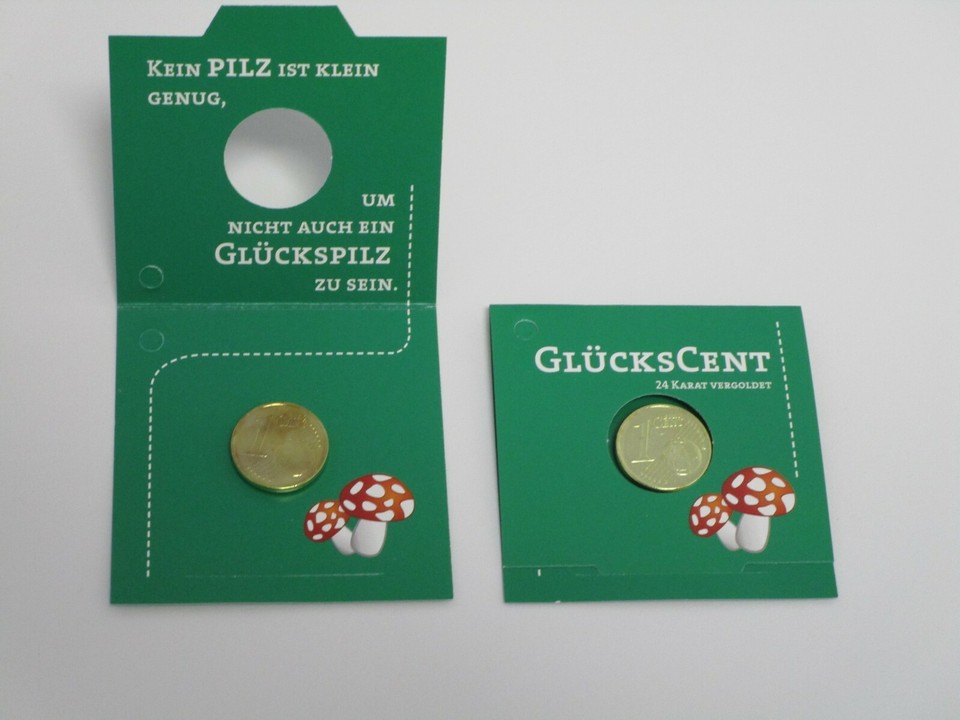 Glückscent Cent Glücksbringer Brief 4 verschiedene Motive mit Spruch
