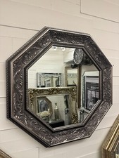 Pewter Antique Octagon Mirror Frame 65cm x 65cm Ornate Design Fabulous