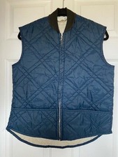 Vintage Jc Penney Blue Quilted Nylon Vest Size Medium