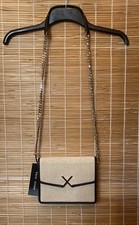 Each x Other Leather Beige Linen Shoulder Cross Body Clutch Bag New RRP £250